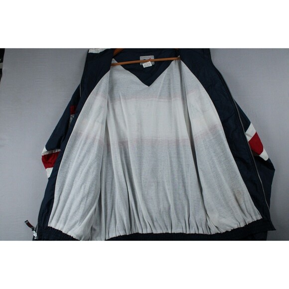 Vintage Perry Ellis America Embroidered Red White Blue Windbreaker Jacket XXL 90 - Picture 7 of 16